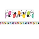 Colorful Holiday Lights Die-Cut Border Trim