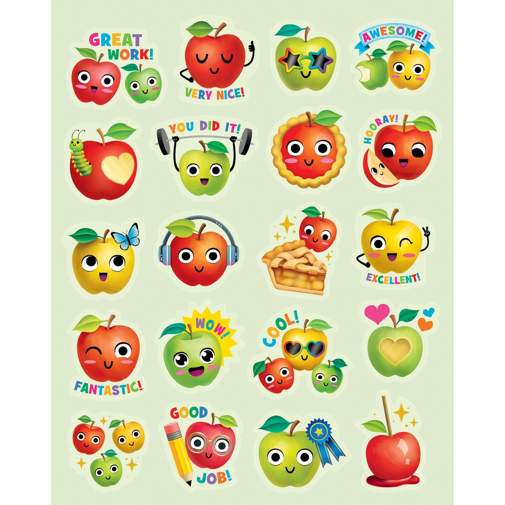 Teacher Created Resources® Apple Smelly Stickers — Scratch‑and‑Sniff (Pack of 120)