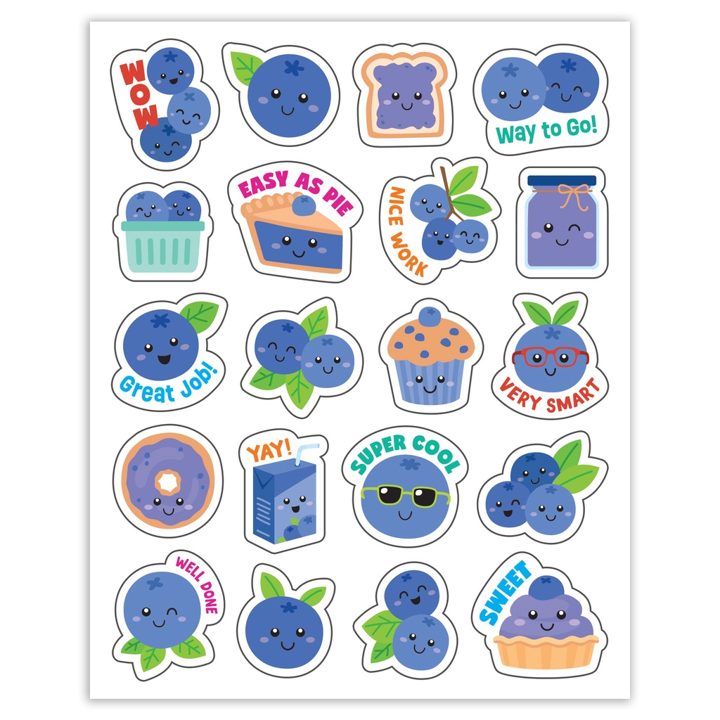 Teacher Created Resources® Blueberry Smelly Stickers — Scratch‑and‑Sniff (Pack of 120)