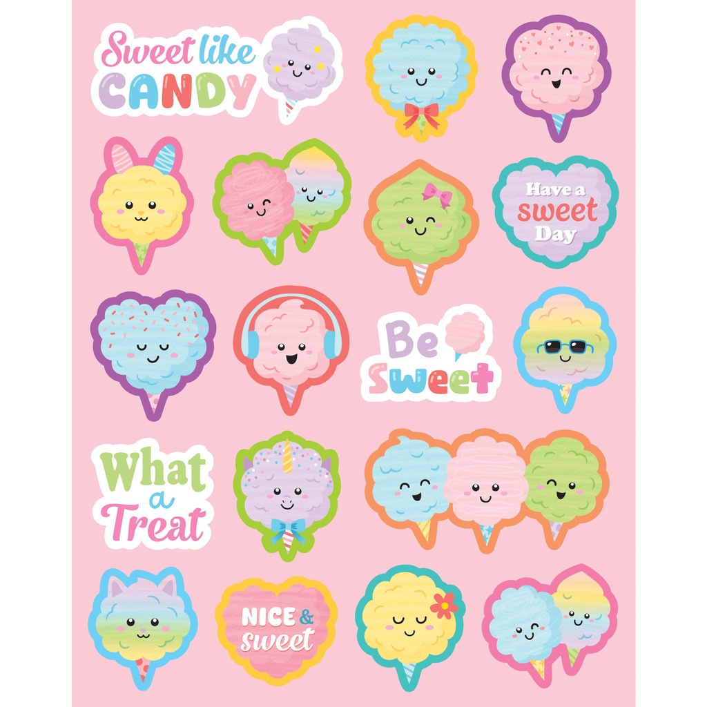 Teacher Created Resources® Cotton Candy Smelly Stickers — Scratch‑and‑Sniff (Pack of 108)