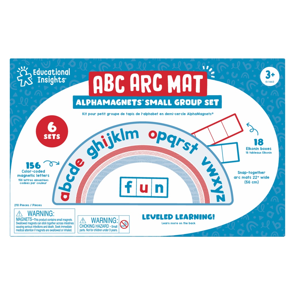 Educational Insights® AlphaMagnets® ABC Arc Mat (6‑Pack),assembled mat  22" wide, 6 mats + 6 lowercase letter sets 