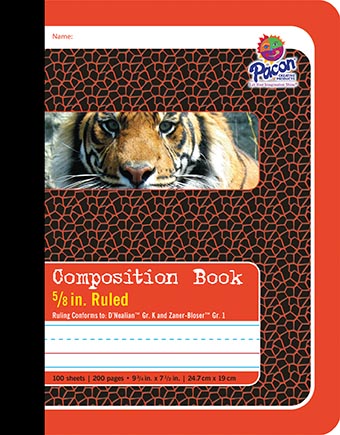 Primary Composition Book, 9‑3/4" × 7‑1/2", 100 Sheets, 5/8" Rule