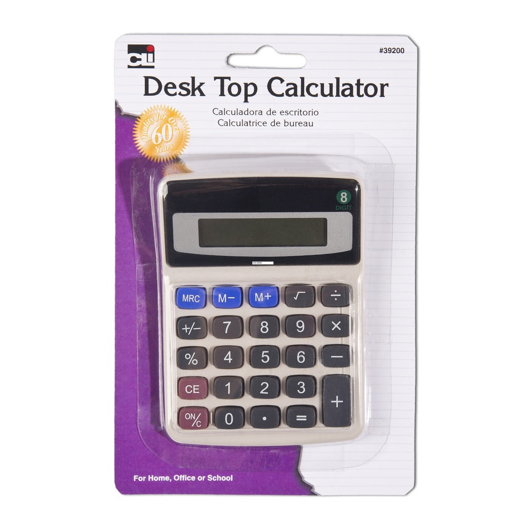 Charles Leonard® Desktop Calculator, 8‑Digit, Dual Power