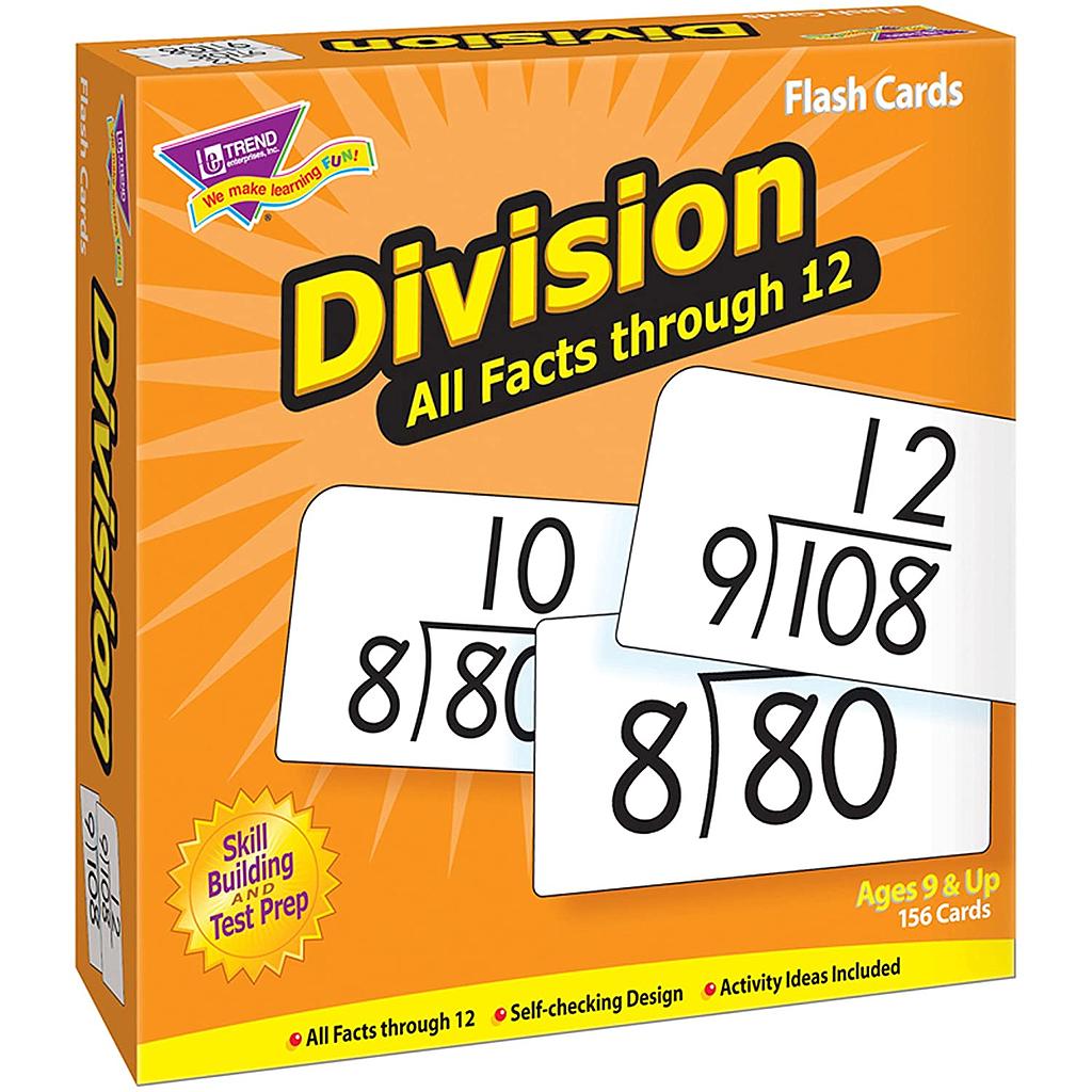 TREND® Skill Drill Flash Cards — Division 0–12 All Facts (156 cards)