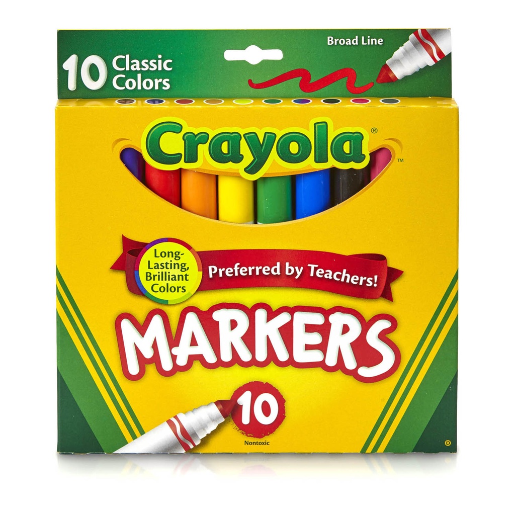 Classic Colors Broad Line Markers Pack of 10