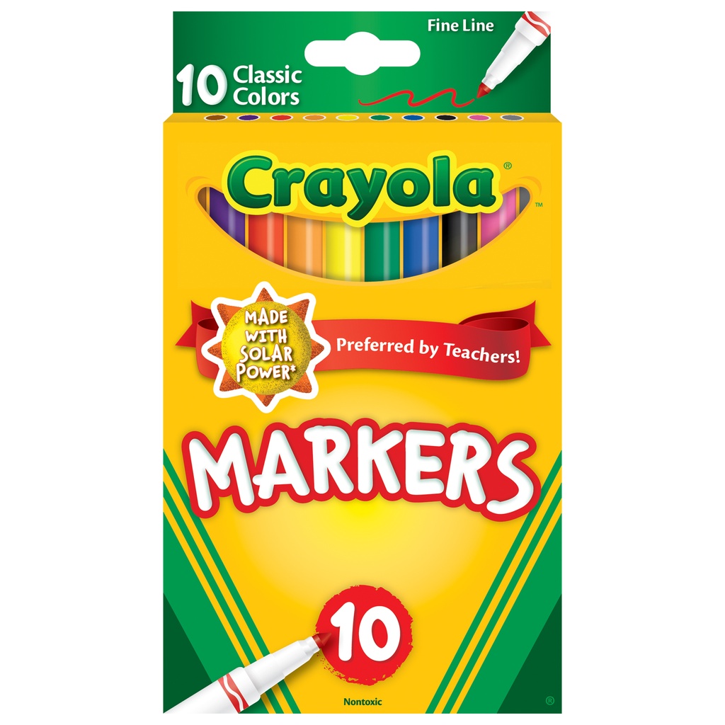 Classic Colors Fine Line Markers Pack of 10