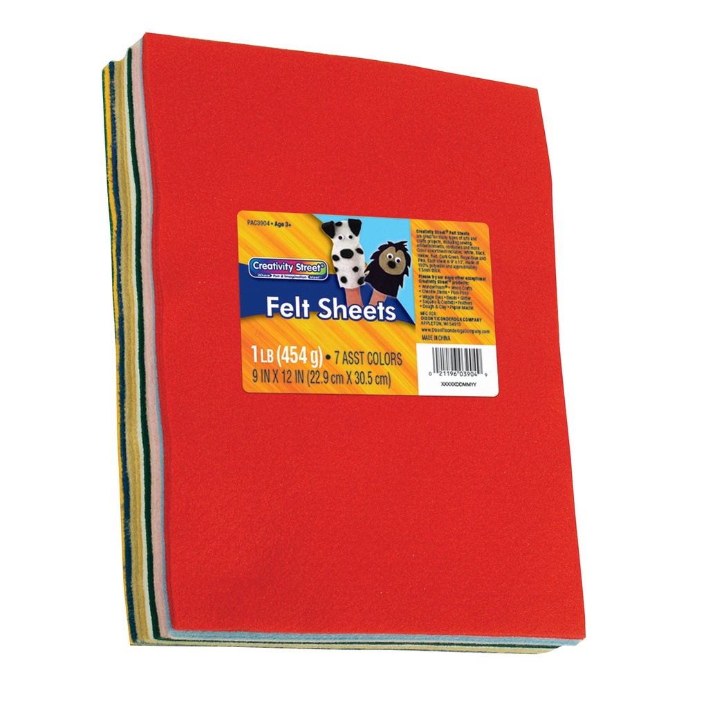 Assorted Colors Felt Sheets 1 lb.