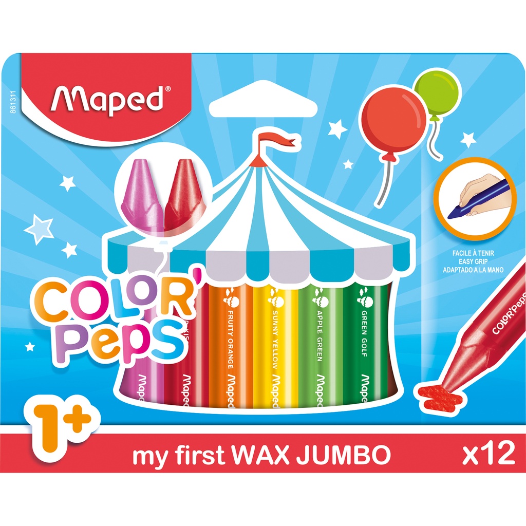 Color'Peps My First Jumbo Triangular Wax Crayons Pack of 12