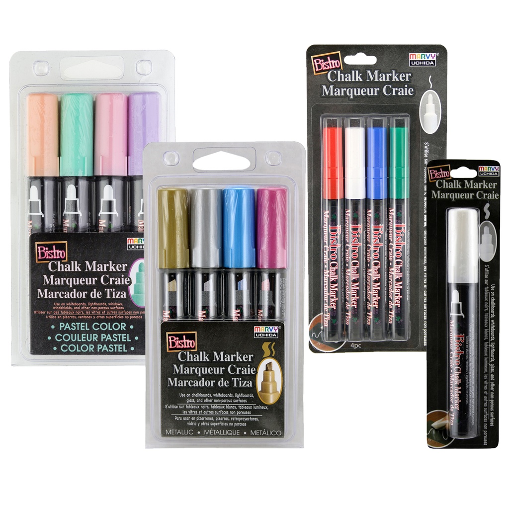 Assorted  Chisel, Fine & Broad Tip Bistro Chalk Markers