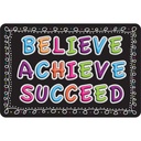 Believe, Achieve, Succeed, Chalk Loops Welcome Mat 15.5" x 23.5"