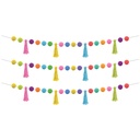 Colorful Pom-Poms and Tassels Garland Pack of 3