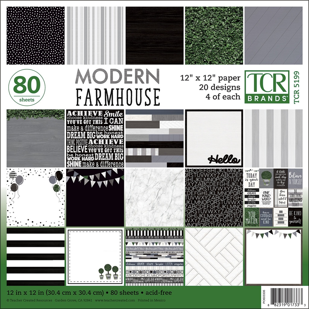 Modern Farmhouse 12" x 12" Project Paper