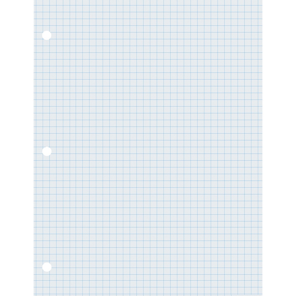 White 8 1/2" x 11" 2-sided 1/4" Quadrille Ruled Graphing Paper 500 Sheets