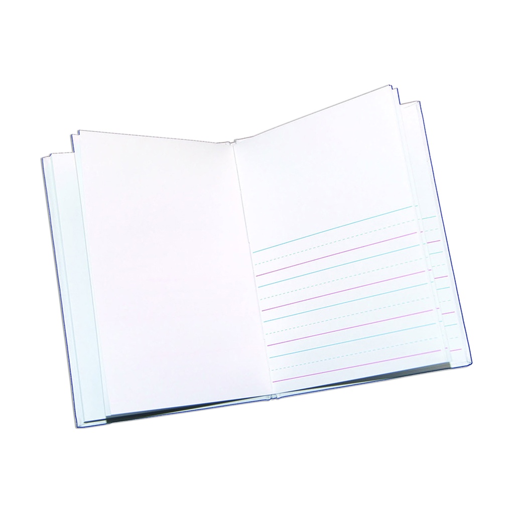 White Hardcover Blank Book Primary Lined 6" x 8" Portrait