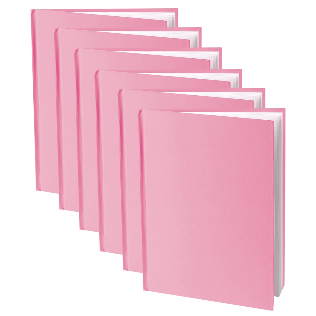 Pink Hardcover Blank Books  8.5" x 11" Portrait 6ct
