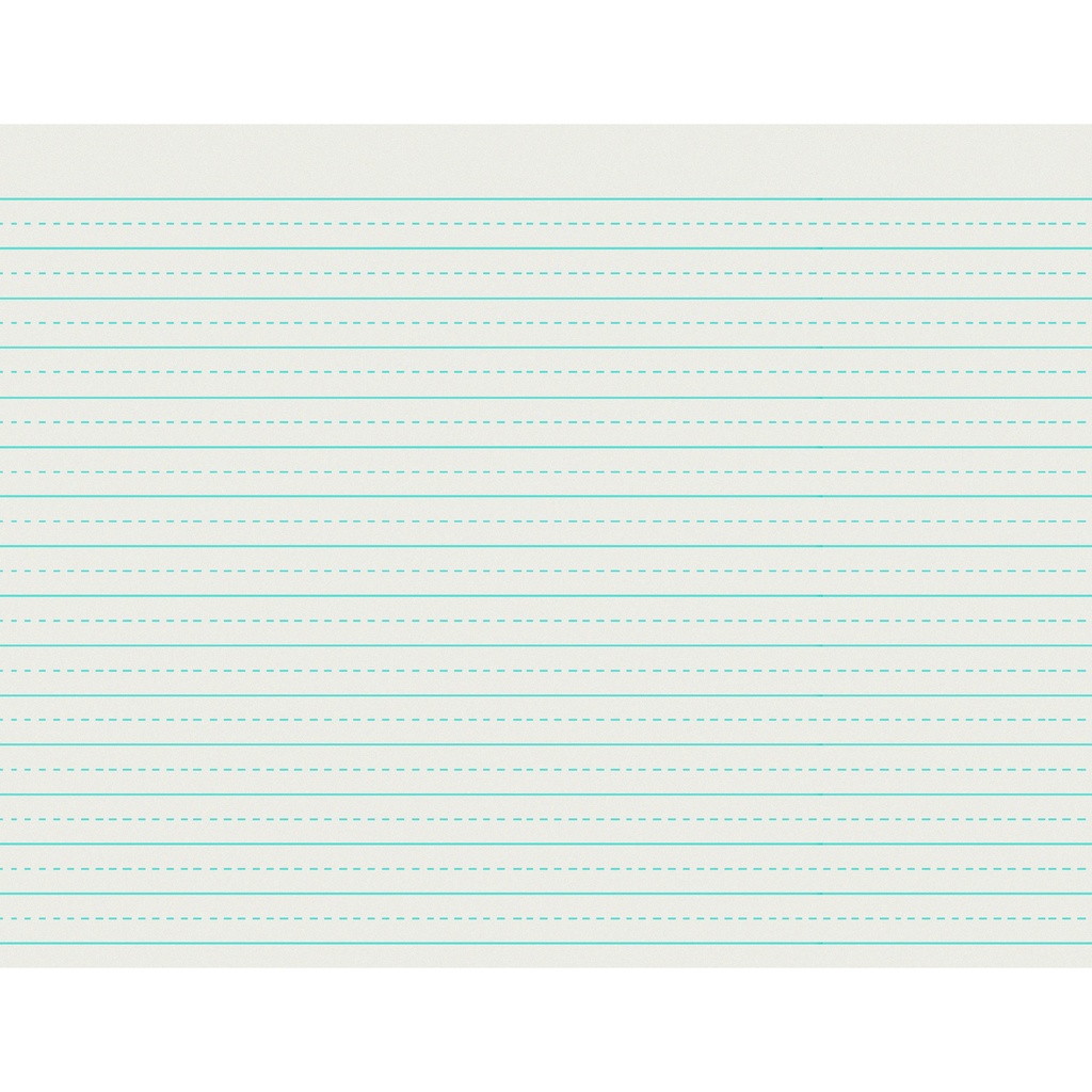 11" x 8 1/2" Alternate Dotted 1/2" x 1/4" Ruled Long Newsprint Handwriting Paper 500 Sheets