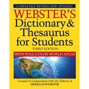 Webster's Dictionary & Thesaurus with Full Color World Atlas Third Edition