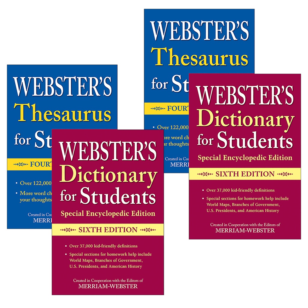 Webster's For Students Dictionary/Thesaurus Set of 2 