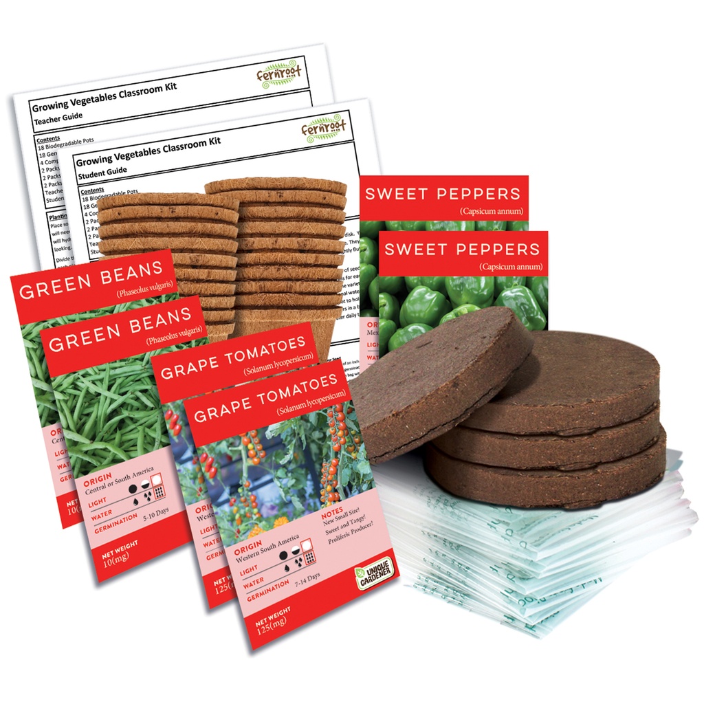 Fernroot® Growing Vegetables Classroom Kit — Materials for 18 Students