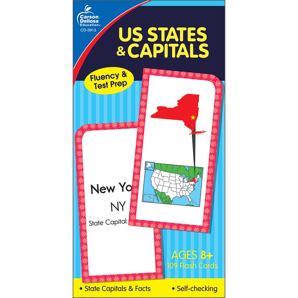 U.S. States & Capitals Flash Cards Grade 3-5