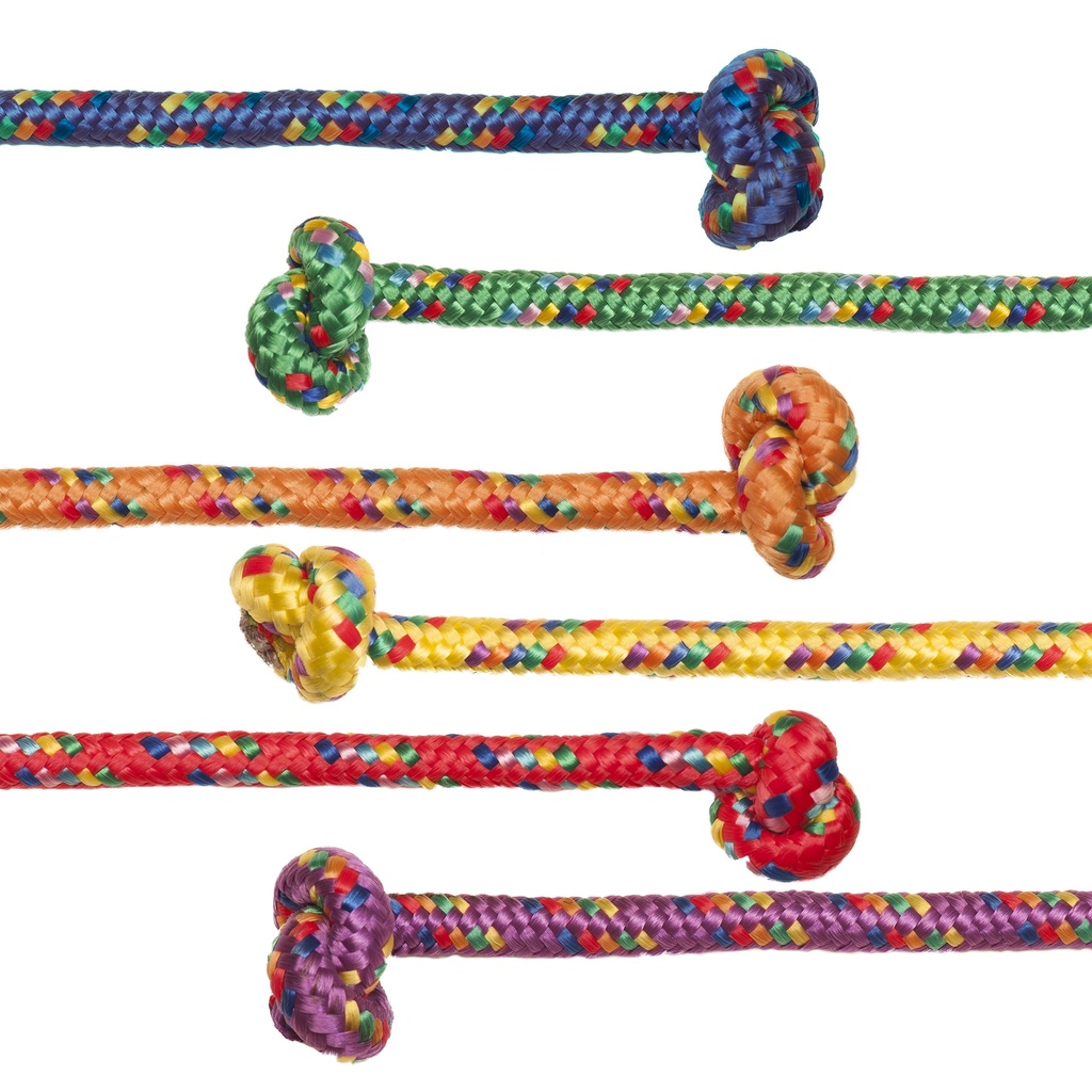 8' Assorted Colors Braided Nylon Jump Ropes Pack of 6