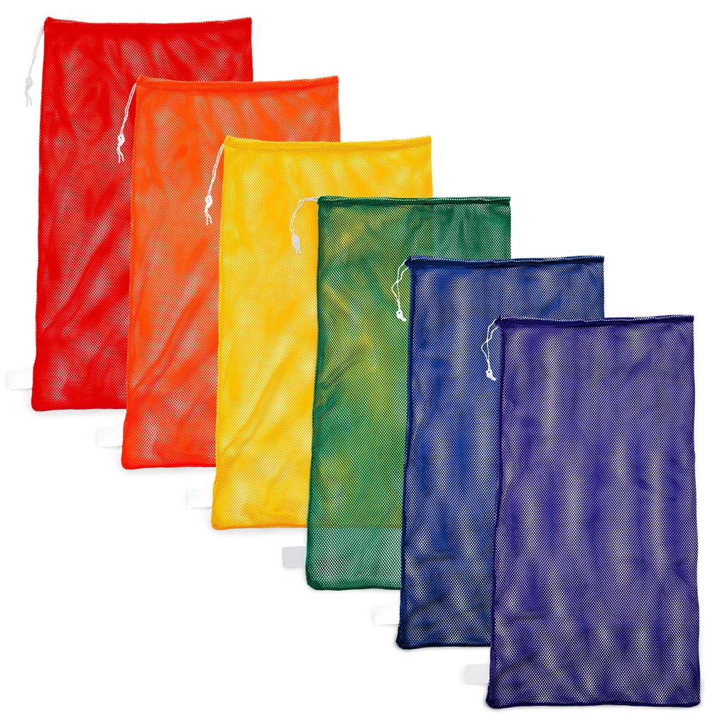 Assorted Color 24" x 48" Mesh Equipment Bags Pack of 6
