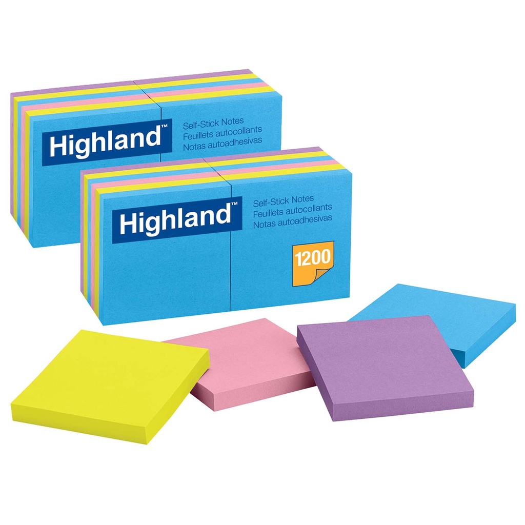 Assorted 3" x 3" Self-Stick Removable Notes 24 Pads