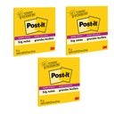 Yellow 11 in. x 11 in. Super Sticky Big Notes Pack of 3
