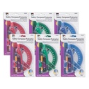 Compass Safety and 6" Swing Arm Protractor Assorted Colors 6ct