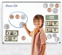 Learning Resources® Double‑Sided Magnetic Money — Oversize Demo Coins & Bills — 45 Pieces