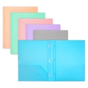 Pastel Colors 2-Pocket Poly Portfolio with 3 Prongs Pack of 48