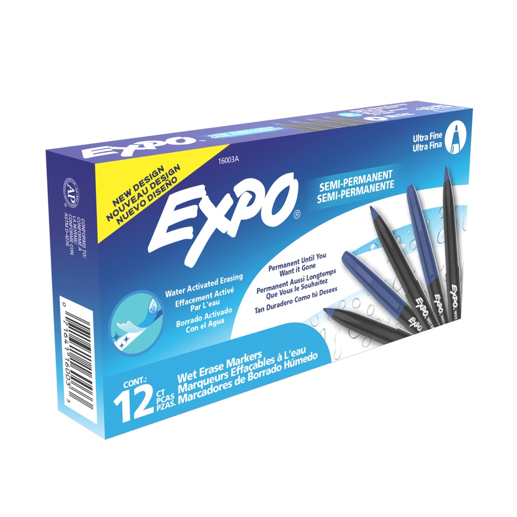 Blue Ultra Fine Expo Wet Erase Markers 12ct