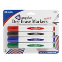 Chisel Tip Triangle Dry-Erase Markers 4 Assorted Colors