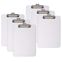 Charles Leonard® Clear Letter Size Plastic Clipboard — Pack of 6 — Transparent clipboards for letter-size documents