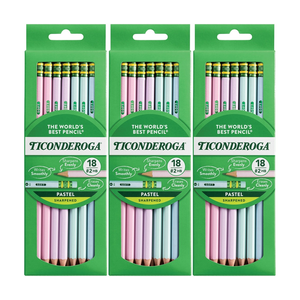 Sharpened Pastel Wooden Pencils 54ct