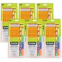 Dixon® #2 Pencils, Erasers & Pencil Grips Variety Pack (6 Sets), 7-1/2" pencil length