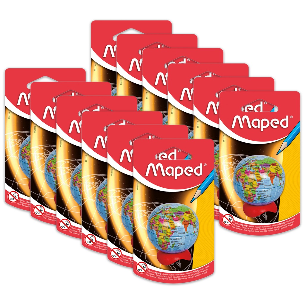 Globe 1-Hole Metal Canister Pencil Sharpener Pack of 12