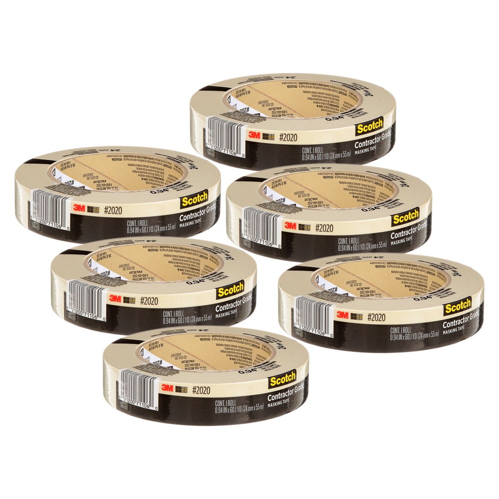 0.94 in x 60.1 yd Contractor Grade Masking Tape Pack of 6