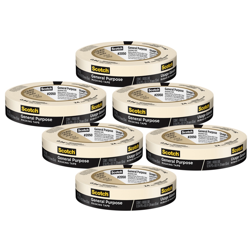 0.94 in x 60.1 yd General Purpose Masking Tape 6 Rolls