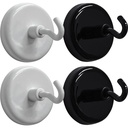 Black & White Magnetic Hooks Pack of 4