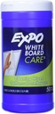 EXPO® Dry Erase Board‑Cleaning Wet Wipes — 6" × 9", 50/Canister