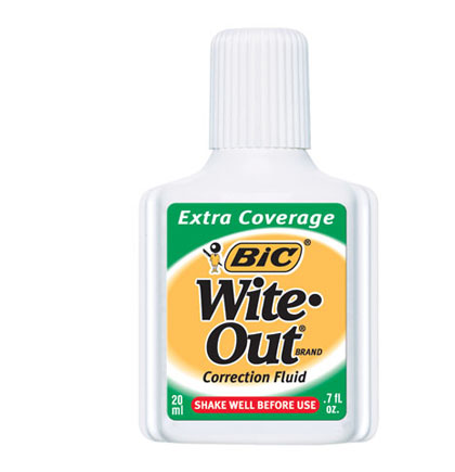 Extra Coverage Wite Out Correction Fluid Each