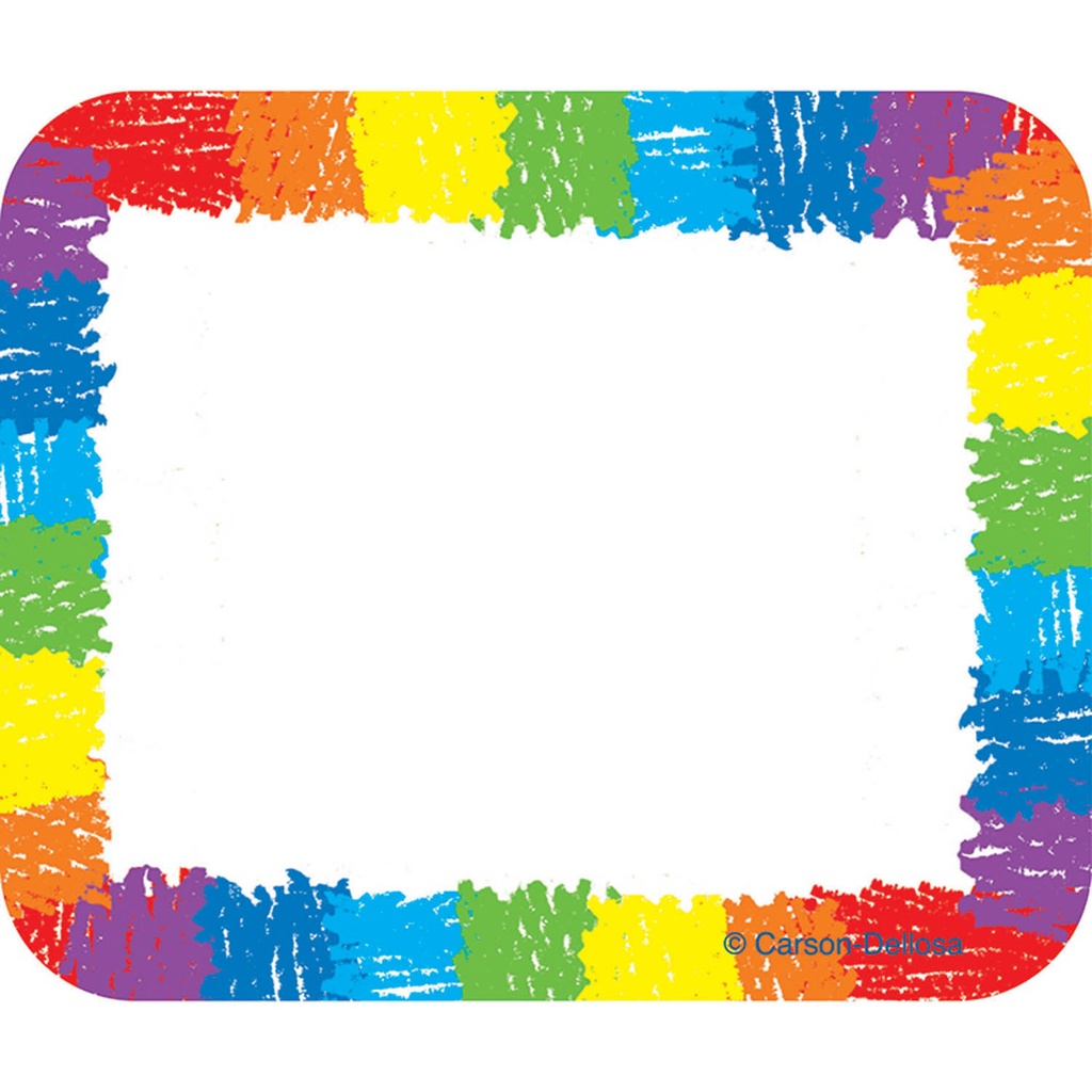 Kid-Drawn Rainbow Name Tags Pack of 40