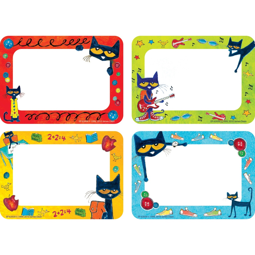 Pete the Cat® Name Tags/Labels Pack of 36