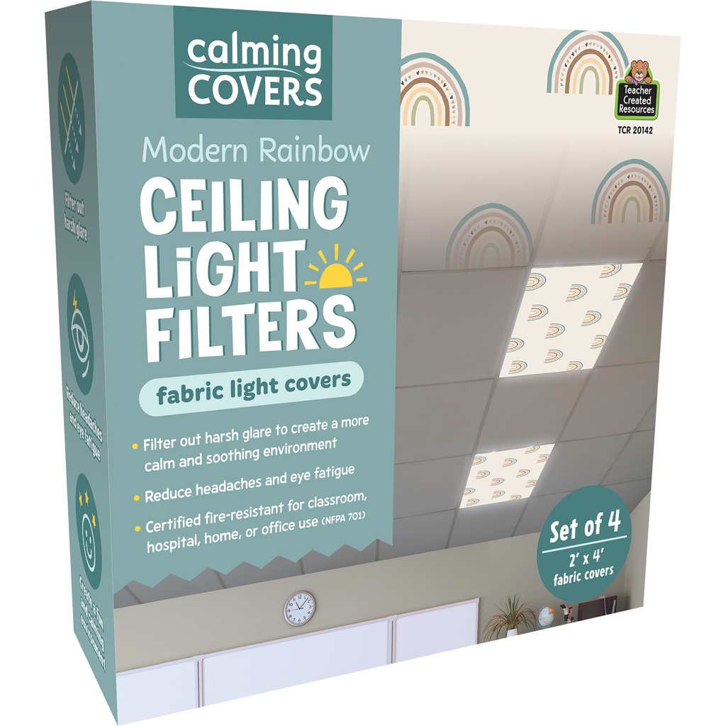 2' x 4' Modern Rainbow Calming Covers Ceiling Light Filters Pack of 4