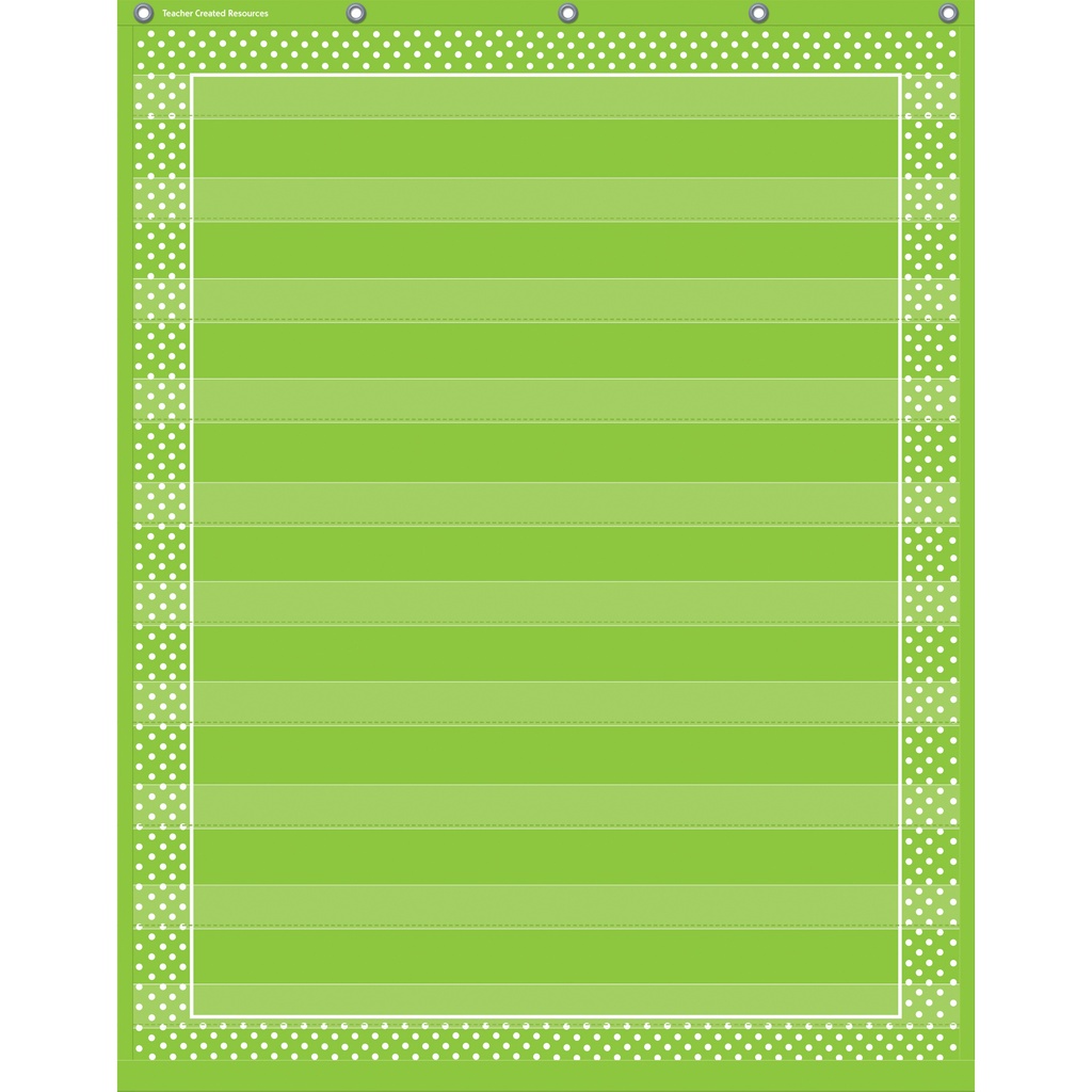 Lime Polka Dots 10 Pocket Chart