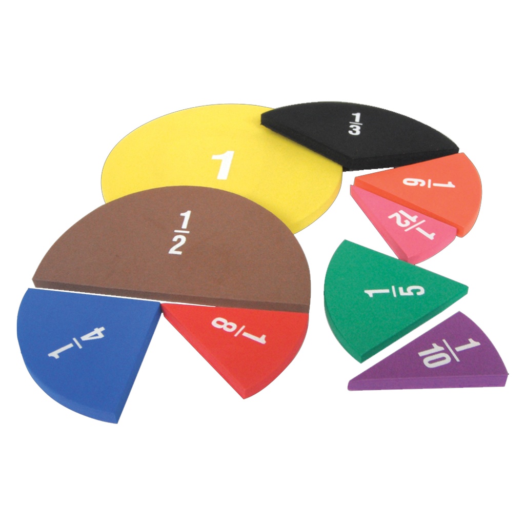 Teacher Created Resources® Foam Fraction Circles — Visual fraction modeling with washable foam
