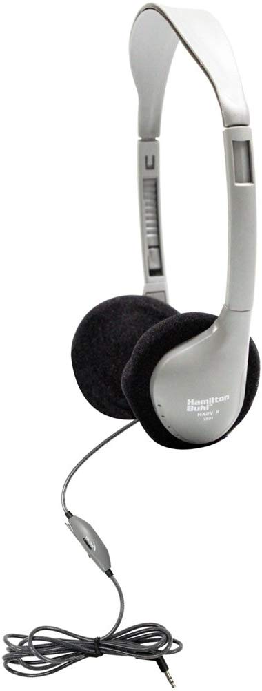 HamiltonBuhl® SchoolMate™ HA2V On‑Ear Headphone — In‑line volume, mono/stereo auto‑detect, classroom‑tough