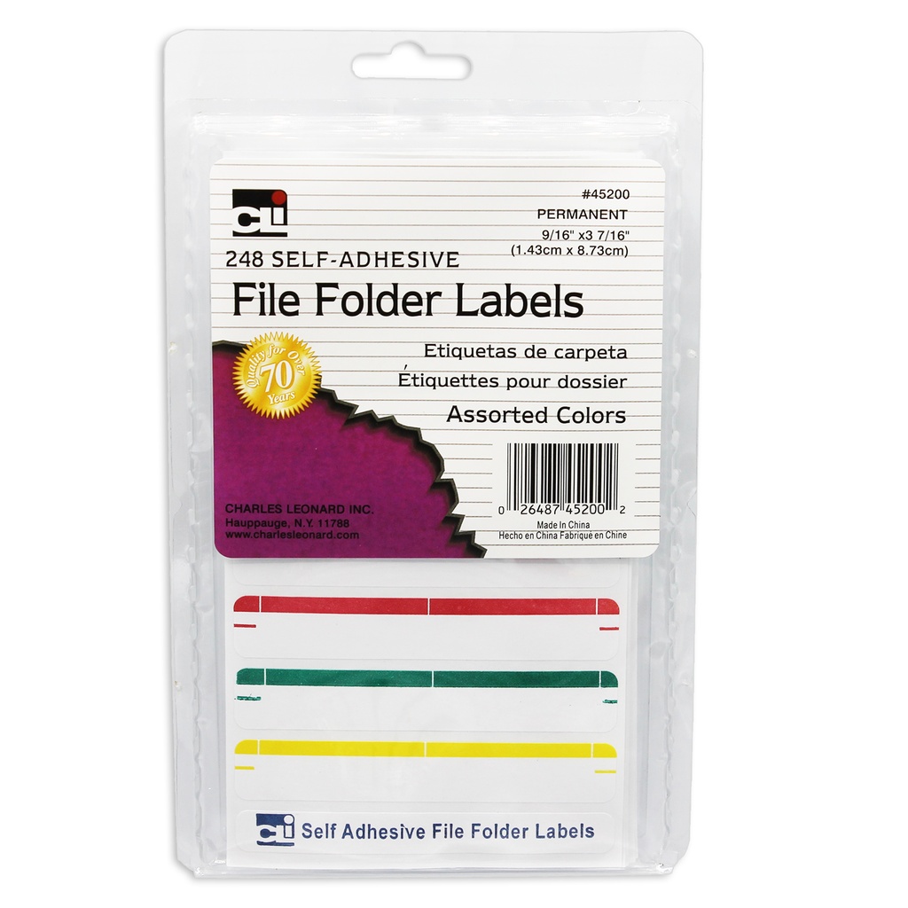 File Folder Self-Adhesive Labels 248 Count