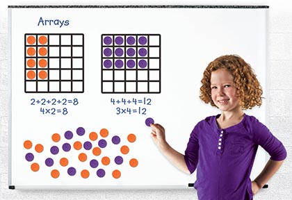 Learning Resources® Giant Magnetic Array Set — Whole‑group multiplication demos
